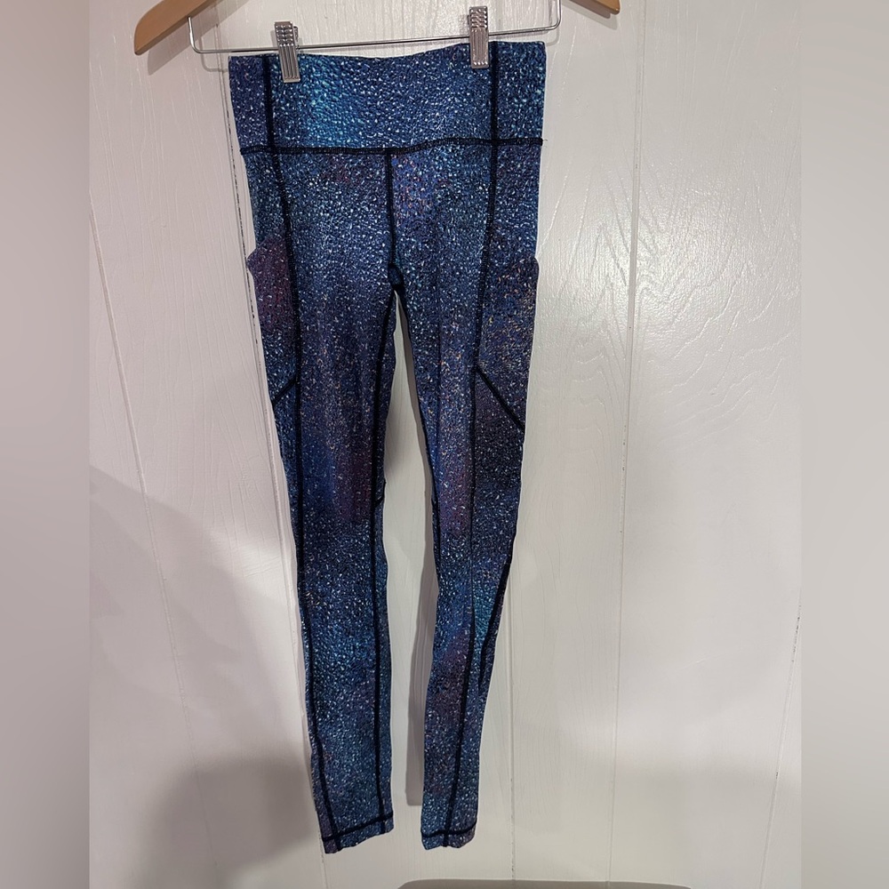 lululemon athletica Blue and Purple Speckled Performance Leggings